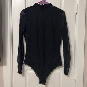 Who What Wear Black Lace Body Suit